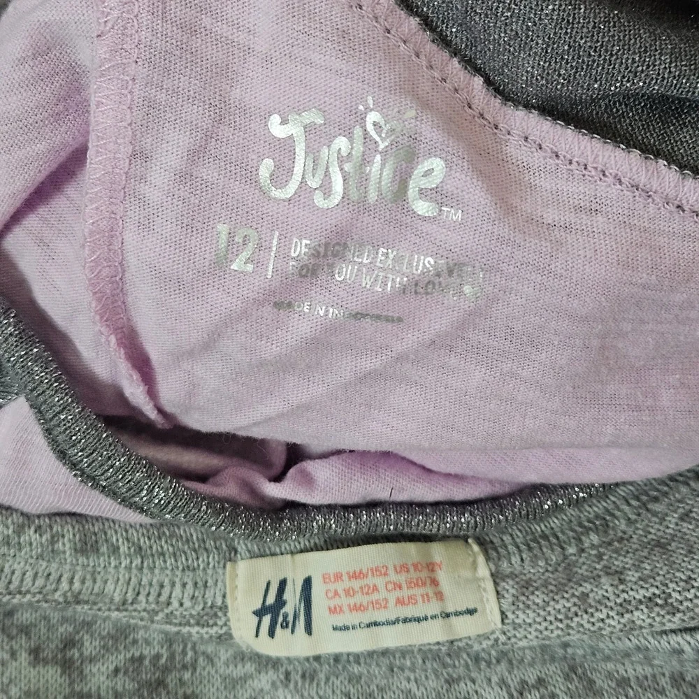Long Sleeve Tops Girls Size 10 12 Lot of 6 Justice Gymboree Sequin Glitter Cozy‎